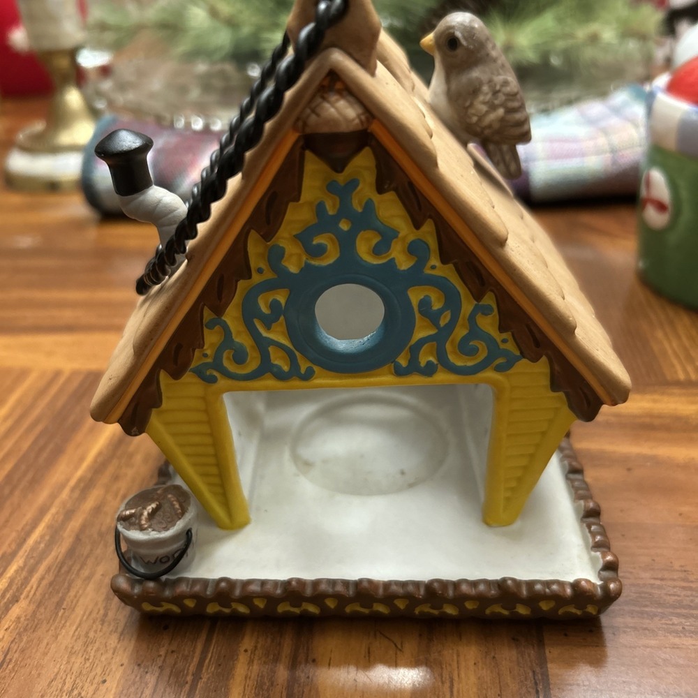 Partylite Vintage Yellow & Teal Bird House Tea Candle Holder - Picture 4 of 5
